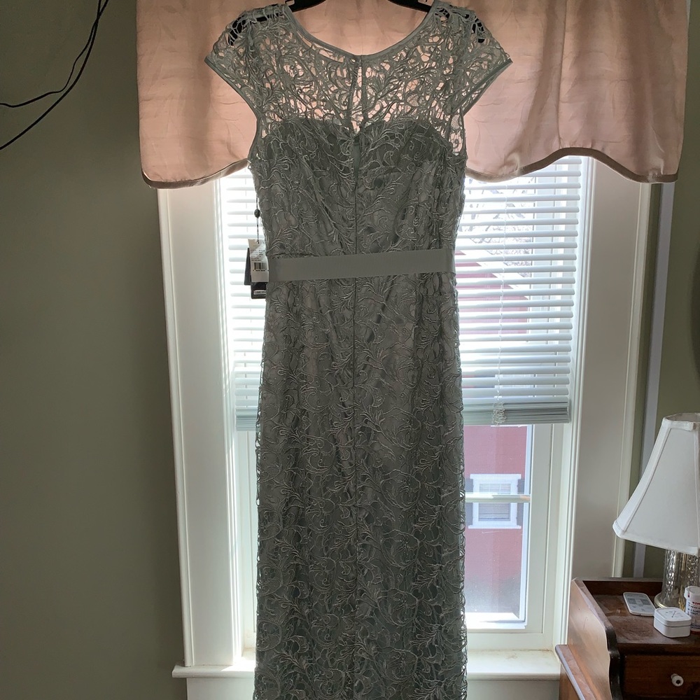 Adrianna Papell Cap-Sleeve Illusion Lace Gown - Picture 2 of 7
